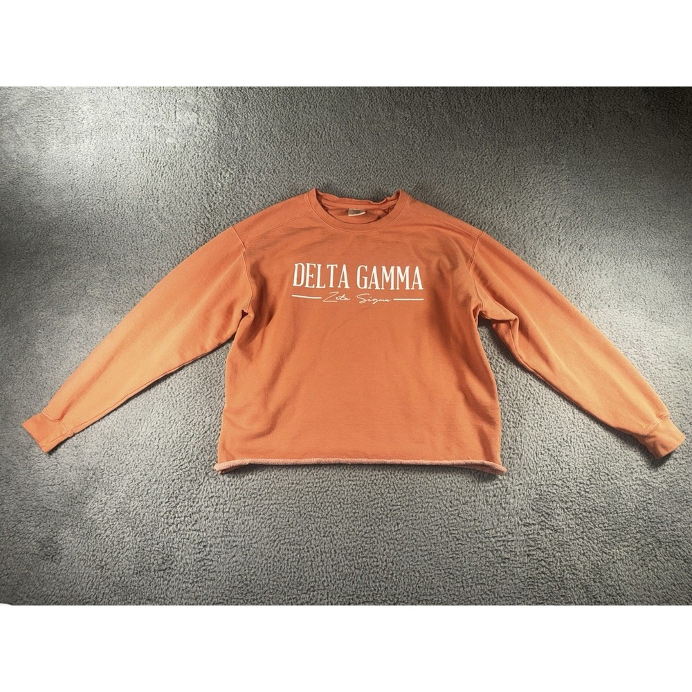 Comfort Colors Sweatshirt Women‎ Large Cropped Delta Gamma Pullover